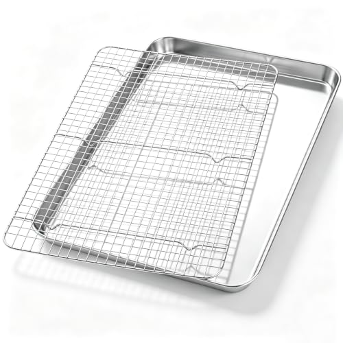 Homikit Large Baking Sheet with Wire Rack (1 Pan+1 Cooling Rack), 20”x14” - size: 20*14 Inch