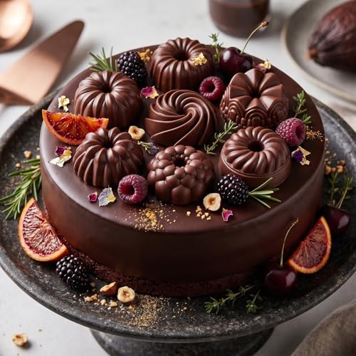 6 Cavity Multi Pattern Flower Bundt Silicone Chocolate Molds - color: Style A