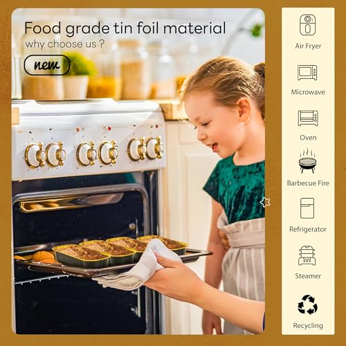 NPLUX Halloween Mini Loaf Pans, 6.8oz 60 Pack Black Gold for Gifts - color: Black
