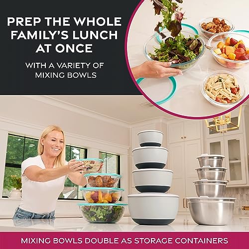 FineDine Stainless Steel Mixing Bowls (Set of 5) Stainless Steel Mixing Bowl Set - Easy To Clean, Nesting Bowls for Space Saving Storage, Great for Cooking, Baking, Prepping - size: 5 Pack