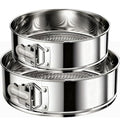 9" 10" Springform Pan with Removable Bottom,304 Stainless Steel, Uncoated & Non-stick Round Spring Form Cake Mold Cheesecake Pan for Baking
