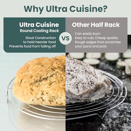 Ultra Cuisine 100% Stainless Steel Round Cooling Racks for Baking, Set of 3 - size: Round Rack 3-Pack