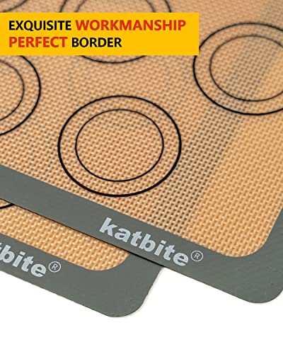 Katbite Macaron Silicone Baking Mat Set of 2 Grey - color: 2 Pack