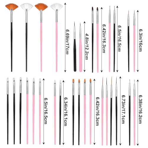 30pcs Cake Decorating Brushes, Food Safe Paint Brushes Kit (Pink & Black)