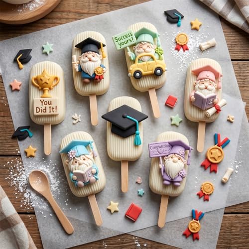 Mujiang Graduation Silicone Mold Dr Cap Diploma Fondant Mold Set Of 2 - color: Style E