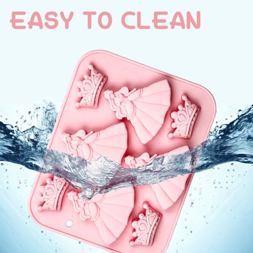 Princess & Crown Silicone Candy Baking Mold, 2 Pack - color: Pink-XY088