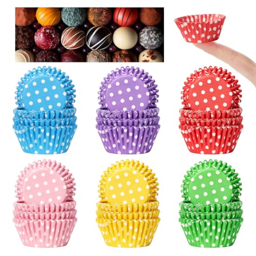 600 Pcs Mini Cupcake Liner Small Candy Cups Confetti Sprinkle Cupcake Liners Baking Cups Paper Baking Cupcakes Liner for Birthday Party Cake Decoration