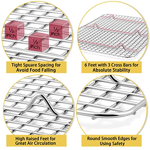 P&P CHEF 16.6 Inch Stainless Steel Cooling Baking Rack Set of 2 - size: 16.6 Inch