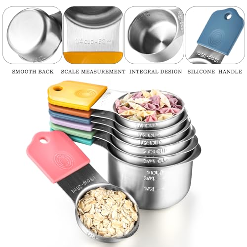 7-Piece Magnetic Measuring Cups,Stainless Steel Measuring Cups Set