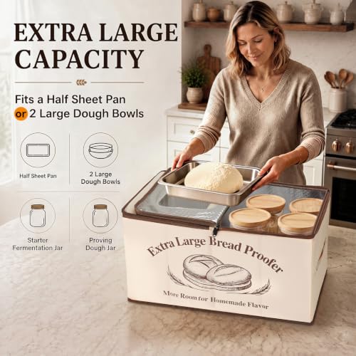 XL Bread Proofing Box Foldable Bread Proofer 23.6" Long Sourdough Warmer