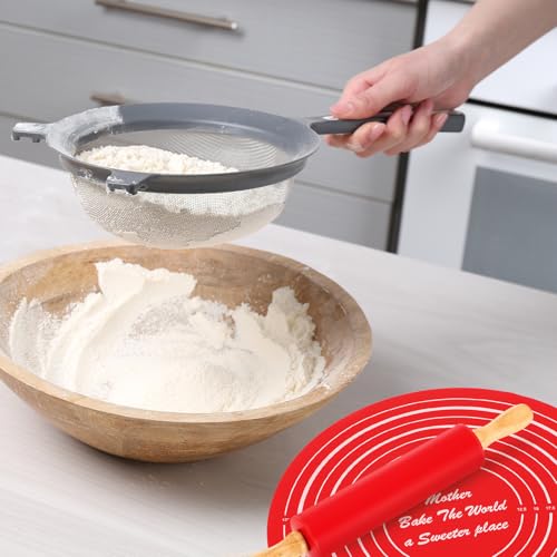 uxcell 6.7 Inch Silicone Rolling Pin and Pastry Baking Mat Set Blue - color: Blue