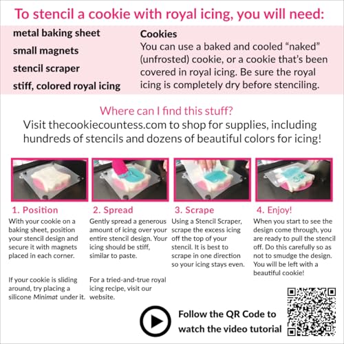 The Cookie Countess Cookie Stenciling Essentials - Tools for Stenciling a Cookie with Royal Icing