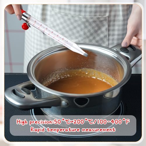Photect 1 Pcs Candy Thermometer with Pot Clip 8", Red - color: Red
