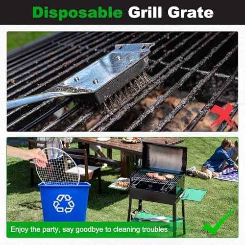 M METERXITY 5 Pack Disposable Grill Toppers, Round 6.5 Inch Galvanized Grill Grates, Disposable Roasting Racks Replacement for Outdoor, BBQ, Camping, Picnics - size: 6.5''