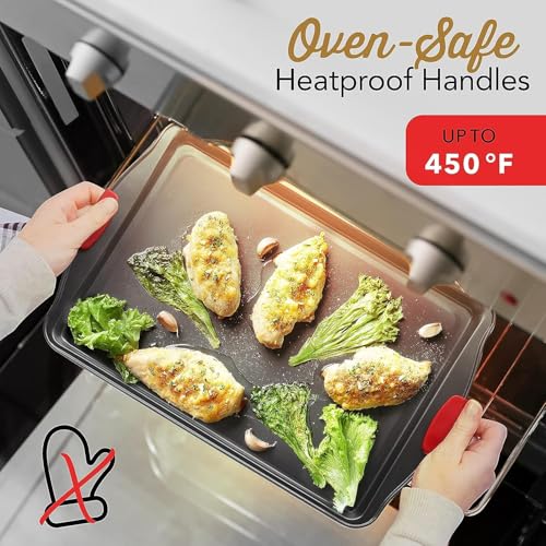 Eatex Baking Sheet Set, 3 Piece Baking Pans Set, Cookie Sheets for Baking - size: 3-Piece Set