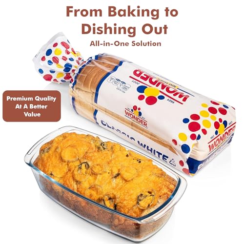 Razab 7.6 Cups / 1800 Ml / 1.9 Qt Large Glass Loaf Pan with Lids for Baking - color: Black, size: Set of 01