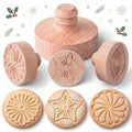 3 Set Pretty Pleated Cookie Stamps, 2.5" Springerle Molds for Baking - style: Pretty Pleated