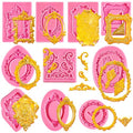 10 PCS Photo Frame Fondant Molds, Mini Photo Frame Silicone Molds