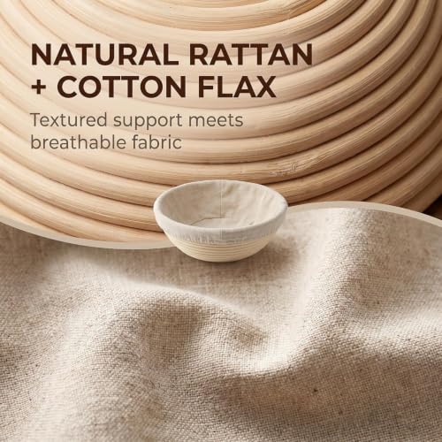 2Pcs 9 Inch Proofing Bread Basket Cloth,Round Cloth Baking Supplies Bread, Breathable Liner Cotton Flax Banneton Proofing Cloths, Sourdough Basket, Bakery Home, Tools