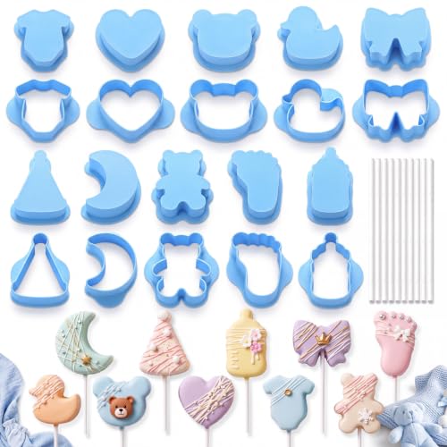 10 Pcs Baby Shower Cake Pop Molds Set with 100 Sticks - style: Baby Shower