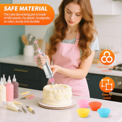 Frosting Piping Kit 24PCS,Cake Decorating Syringe for DIY Dessert Decorate