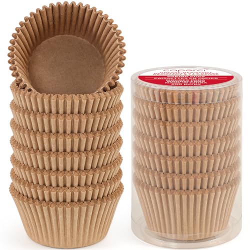 Caperci Standard Cupcake Liners for Baking Paper Muffin Liners Cups 200pcs - color: Natural