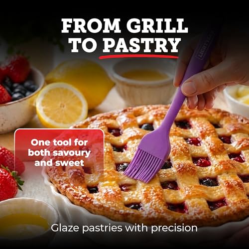 Lightyear Silicone Basting Brush for Cooking – Pastry Brush Set - color: Purple