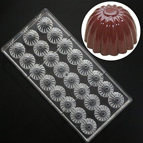 Polycarbonate Chocolate Mold DIY Candy Mould Clear Hard Plastic Bakeware Pastry Tools Flower (S2-19369) - color: 13