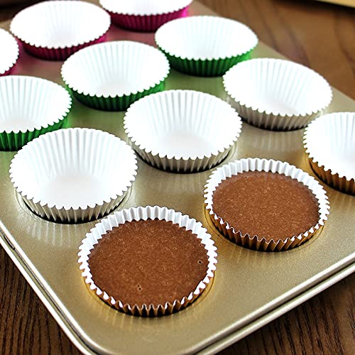 300 Pcs Mini Foil Cupcake Liners Muffin Paper Baking Cups, Pink - color: Pink
