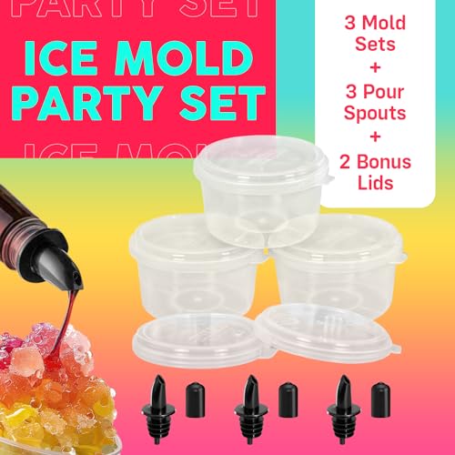 3 Pack Shaved Ice Molds for Hawaiian Shaved Ice Treats - size: 3 Set Plus Spouts