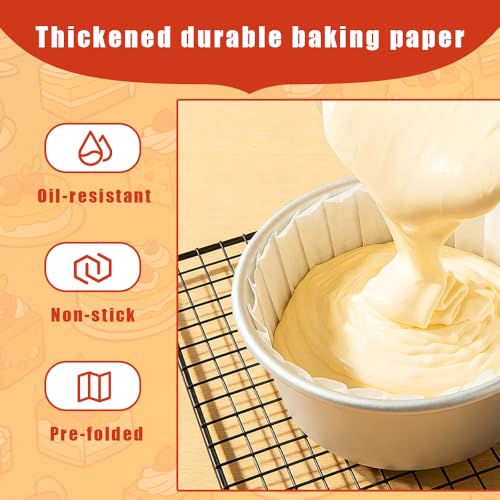 50 Pcs 4 inch Disposable Cupcake Parchment Liners, Non-Stick Round Air Fryer Liners, Pre-Folded Baking Paper for Muffin, Basque, Sourdough Rolls, Cheesecake, White - size: 4 inch