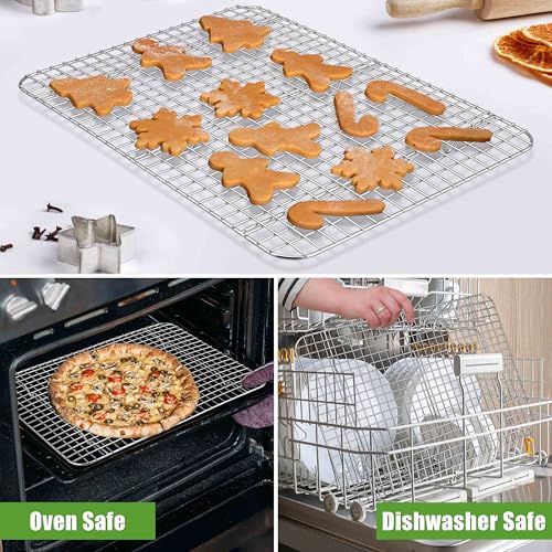 Homikit Stainless Steel Large Cooling Racks Set, 15.3x11.3 Inch, Rust Free - size: 15.3" x 11.3"
