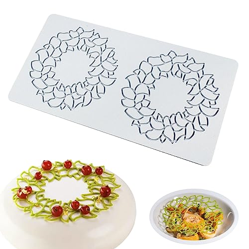 Hollow Snowflake Silicone Chocolate Candy Fondant Mold 3D Embossing Cake Fondant Clay Mould for Cupcake Top Sugar Craft Cake Decoration (C Flower Ring) - size: C_ Flower Ring