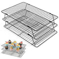 3-Tier Stackable Cooling Rack, 16.5 x 12 Inch Wire Racks, Detachable Cooling Racks with Legs, Carbon Steel Baking Rack, for Baking Cooking Grilling, Oven Safe