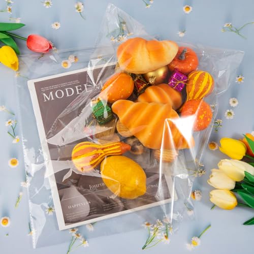 Docvania 100 Pcs 9x12 in Clear Cellophane Bags Self Sealing Resealable Adhesive Plastic Bags for Tshirt Package, Transparent Gift Bags for Clothing, Merchandise, Crafts,Party Favors - size: 9x12 Inch (Pack of 100)