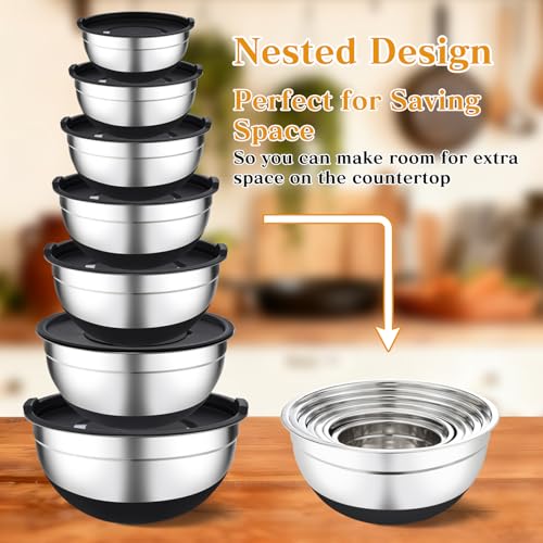 Unokit Mixing Blows with Lids Set - 7-Piece - size: Non-Slip 7-Piece