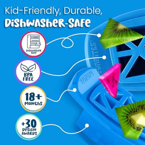 FunBites Sandwich Cutter for Kids Lunch, Crustless Bento 2-Pc Set, 1 Pack - color: Blue Triangles