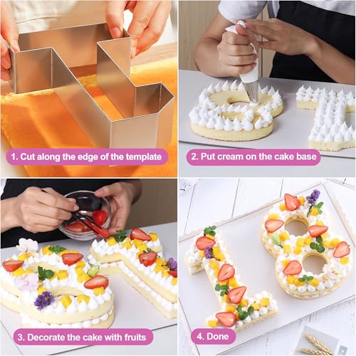 ZADE 11 Inch 304 Stainless Steel Large Size Number Cake Mousse Mold Number 6 Tiramisu Cheesecake Mold Cookie Cutter Bakeware 3D Cake Baking Pan for Birthday and Baking, Party - size: #6 or #9,11inch