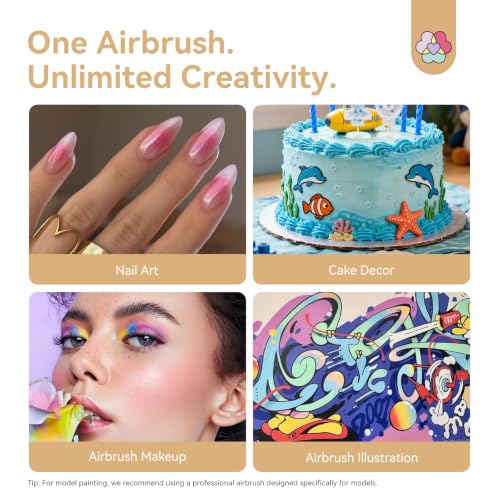 SAVILAND Airbrush for Nails 30PSI LCD Display Nail Airbrush Machine Gold - color: B-Gold