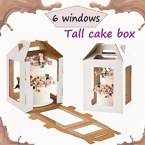 10x10x12 Inch Large Cake Box,10in Tall Cake Boxes for Tier Cakes,2Pack - color: 10×10×12in-2pack