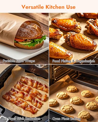 YQL 9x13 Inch Parchment Paper Sheets, 150PCS Disposable Air Fryer Liners - size: 9x13 Inch