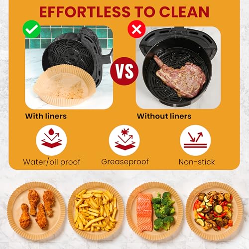 Air Fryer Liners for Ninja, 125 Pcs Round Disposable Airfryer Paper Liners - color: 8" Round
