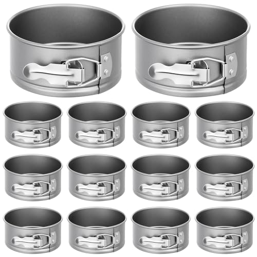 Sunnyray 12 Pcs 4 Inch Springform Pans Mini Cheesecake, Grey - color: Gray