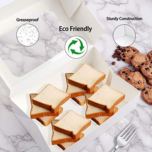 Christmas Cookie Boxes with Window, Gold Star, 24 Pack, 9x6x3in - color: Gold Star