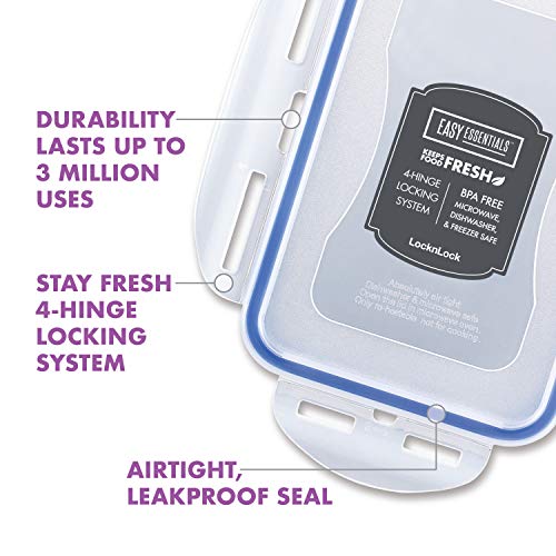 LocknLock Easy Essentials Food Storage lids/Airtight containers/Stackable, BPA Free, 6 Piece, Clear - size: 6 Piece - Bowl Set