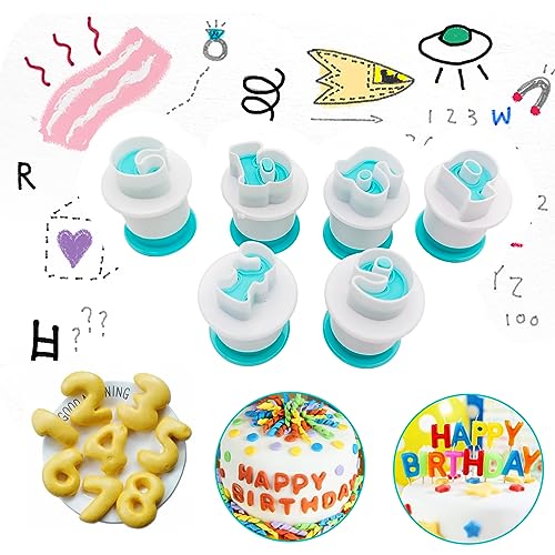 26PCS/Set Cookie Stamp Impress Cookie Cutters Alphabet Letter Cake Biscuit Mold Letter Shape DIY Cookie Biscuit Alphabet Cake Tool Embosser Cutter (Lower Case Shape with Number) - size: Style 1