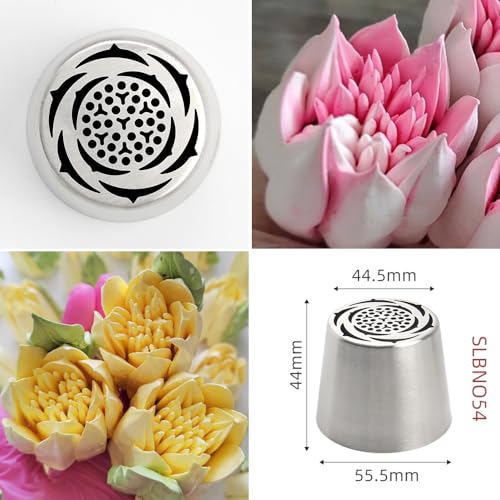 8 Pieces Stainless Steel Extra Large Russian Tulip Icing Tips Kit - color: SILVER SET12