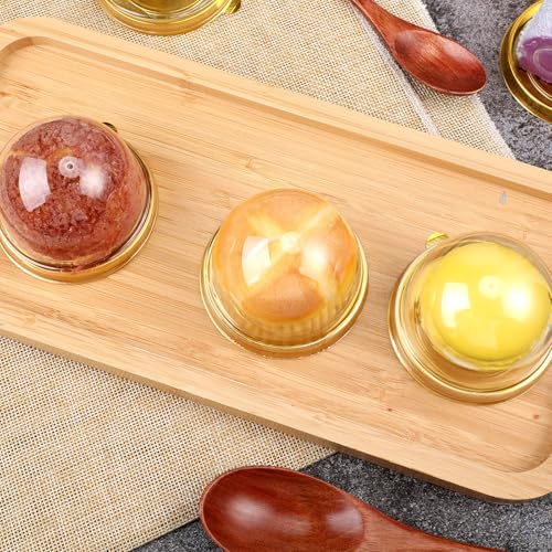 Patelai 50 Pcs Mini Cupcake Containers Clear Plastic Dome Boxes, Gold - color: Gold