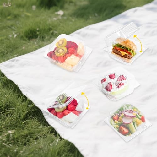 50 Pcs Heavy Duty Plastic Clear Clamshell Food Containers with Lids - color: 50Pcs Clear Clamshell Food Containers