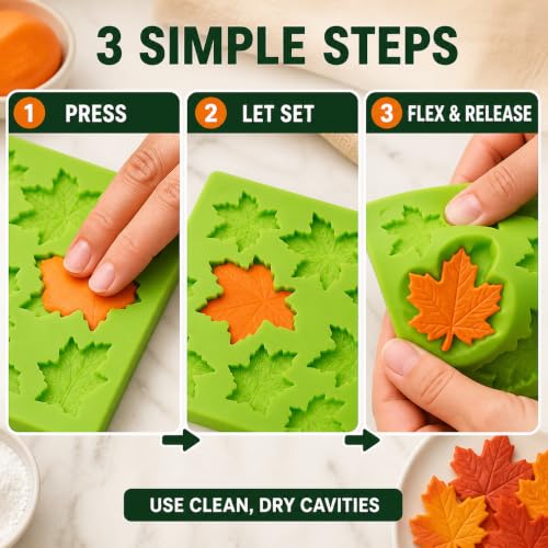 13-Cavity Fall Leaves Silicone Mold for Fondant, Color Varies - style: fall leaves molds
